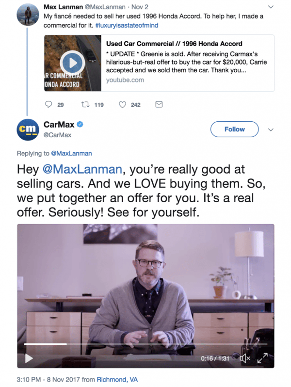 CarMax Tweet